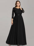 Custom Size See-Through Maxi Lace Prom Evening Dress with Half Sleeve Mother of the Bride Gowns