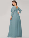 Custom Size See-Through Maxi Lace Prom Evening Dress with Half Sleeve Mother of the Bride Gowns