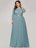 Custom Size See-Through Maxi Lace Prom Evening Dress with Half Sleeve Mother of the Bride Gowns