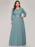 Custom Size See-Through Maxi Lace Prom Evening Dress with Half Sleeve Mother of the Bride Gowns