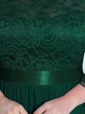 Custom Size See-Through Maxi Lace Prom Evening Dress with Half Sleeve Mother of the Bride Gowns