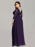 Custom Size See-Through Maxi Lace Prom Evening Dress with Half Sleeve Mother of the Bride Gowns