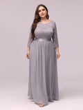 Custom Size See-Through Maxi Lace Prom Evening Dress with Half Sleeve Mother of the Bride Gowns