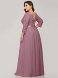 Custom Size See-Through Maxi Lace Prom Evening Dress with Half Sleeve Mother of the Bride Gowns