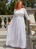 Custom Size See-Through Maxi Lace Prom Evening Dress with Half Sleeve Mother of the Bride Gowns