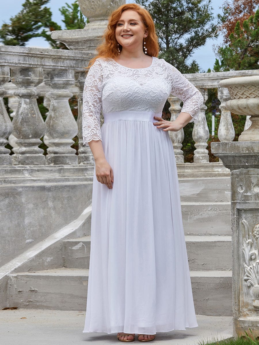 Custom Size See-Through Maxi Lace Prom Evening Dress with Half Sleeve Mother of the Bride Gowns