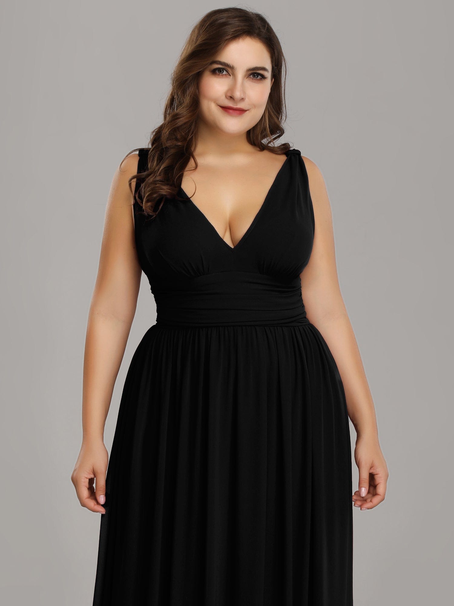 Custom Size Chiffon Sleeveless V-Neck Maxi Bridesmaid Dress Formal Evening Dresses