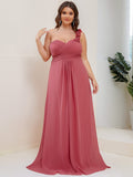 Plus Size One Shoulder Long Chiffon Bridesmaid Dress Formal Evening Dresses Gowns
