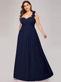 Plus Size One Shoulder Long Chiffon Bridesmaid Dress Formal Evening Dresses Gowns