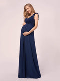 Maxi Langes Blumenkleid mit einer Schulter, Umstandskleid, formelle Abendkleider