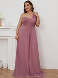 Plus Size One Shoulder Long Chiffon Bridesmaid Dress Formal Evening Dresses Gowns