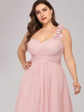 Plus Size One Shoulder Long Chiffon Bridesmaid Dress Formal Evening Dresses Gowns