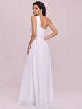 Pleated One Shoulder Long Chiffon Formal Evening Dress Women's Bridesmaid Dresses