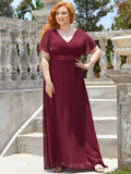 Custom Size Flutter Sleeves Chiffon Empire Waist Bridesmaid Dress Evening Mother of the Bride Dresses