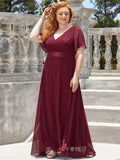 Custom Size Flutter Sleeves Chiffon Empire Waist Bridesmaid Dress Evening Mother of the Bride Dresses