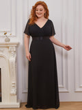 Custom Size Flutter Sleeves Chiffon Empire Waist Bridesmaid Dress Evening Mother of the Bride Dresses