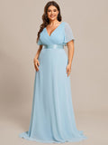Custom Size Flutter Sleeves Chiffon Empire Waist Bridesmaid Dress Evening Mother of the Bride Dresses
