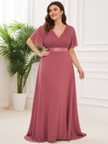 Custom Size Flutter Sleeves Chiffon Empire Waist Bridesmaid Dress Evening Mother of the Bride Dresses