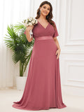 Custom Size Flutter Sleeves Chiffon Empire Waist Bridesmaid Dress Evening Mother of the Bride Dresses
