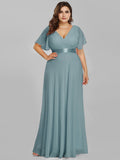 Custom Size Flutter Sleeves Chiffon Empire Waist Bridesmaid Dress Evening Mother of the Bride Dresses