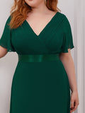 Custom Size Flutter Sleeves Chiffon Empire Waist Bridesmaid Dress Evening Mother of the Bride Dresses
