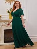 Custom Size Flutter Sleeves Chiffon Empire Waist Bridesmaid Dress Evening Mother of the Bride Dresses