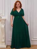 Custom Size Flutter Sleeves Chiffon Empire Waist Bridesmaid Dress Evening Mother of the Bride Dresses
