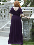 Custom Size Flutter Sleeves Chiffon Empire Waist Bridesmaid Dress Evening Mother of the Bride Dresses