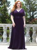 Custom Size Flutter Sleeves Chiffon Empire Waist Bridesmaid Dress Evening Mother of the Bride Dresses