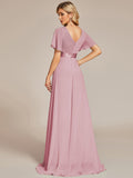 Custom Size Flutter Sleeves Chiffon Empire Waist Bridesmaid Dress Evening Mother of the Bride Dresses