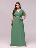 Custom Size Flutter Sleeves Chiffon Empire Waist Bridesmaid Dress Evening Mother of the Bride Dresses