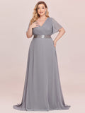 Custom Size Flutter Sleeves Chiffon Empire Waist Bridesmaid Dress Evening Mother of the Bride Dresses