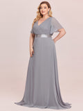 Custom Size Flutter Sleeves Chiffon Empire Waist Bridesmaid Dress Evening Mother of the Bride Dresses