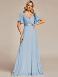 Custom Size Flutter Sleeves Chiffon Empire Waist Bridesmaid Dress Evening Mother of the Bride Dresses