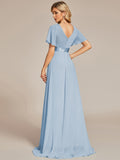 Custom Size Flutter Sleeves Chiffon Empire Waist Bridesmaid Dress Evening Mother of the Bride Dresses
