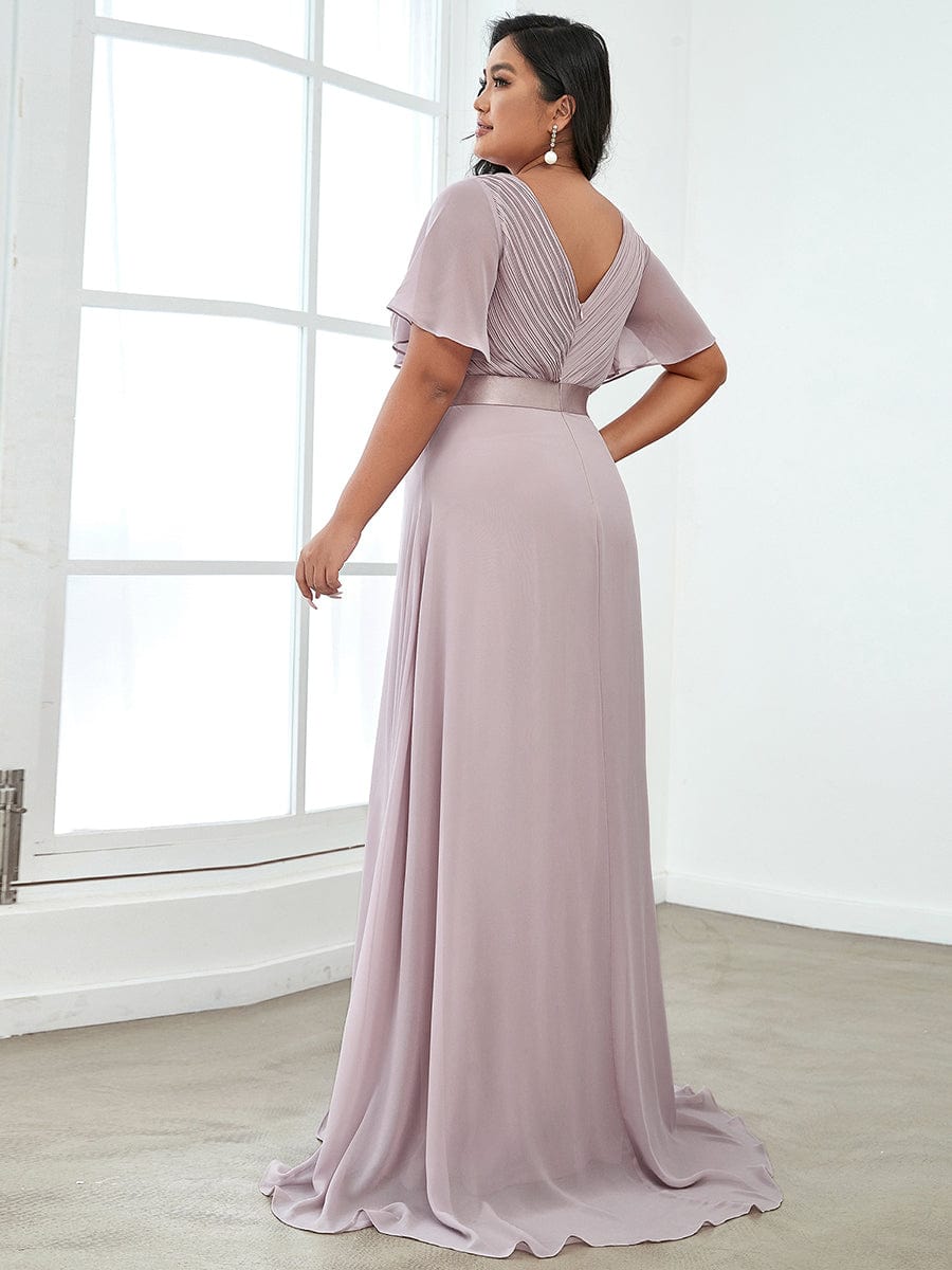 Custom Size Flutter Sleeves Chiffon Empire Waist Bridesmaid Dress Evening Mother of the Bride Dresses