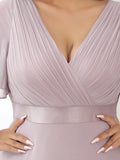 Custom Size Flutter Sleeves Chiffon Empire Waist Bridesmaid Dress Evening Mother of the Bride Dresses