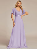 Custom Size Flutter Sleeves Chiffon Empire Waist Bridesmaid Dress Evening Mother of the Bride Dresses