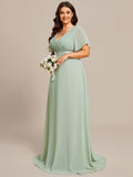 Custom Size Flutter Sleeves Chiffon Empire Waist Bridesmaid Dress Evening Mother of the Bride Dresses