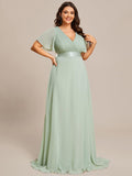Custom Size Flutter Sleeves Chiffon Empire Waist Bridesmaid Dress Evening Mother of the Bride Dresses