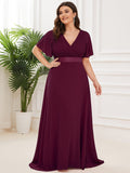 Custom Size Flutter Sleeves Chiffon Empire Waist Bridesmaid Dress Evening Mother of the Bride Dresses