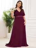 Custom Size Flutter Sleeves Chiffon Empire Waist Bridesmaid Dress Evening Mother of the Bride Dresses