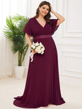 Custom Size Flutter Sleeves Chiffon Empire Waist Bridesmaid Dress Evening Mother of the Bride Dresses