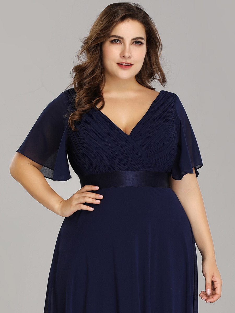 Custom Size Flutter Sleeves Chiffon Empire Waist Bridesmaid Dress Evening Mother of the Bride Dresses