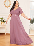 Custom Size Flutter Sleeves Chiffon Empire Waist Bridesmaid Dress Evening Mother of the Bride Dresses