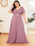 Custom Size Flutter Sleeves Chiffon Empire Waist Bridesmaid Dress Evening Mother of the Bride Dresses