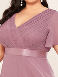 Custom Size Flutter Sleeves Chiffon Empire Waist Bridesmaid Dress Evening Mother of the Bride Dresses