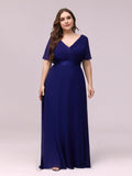 Custom Size Flutter Sleeves Chiffon Empire Waist Bridesmaid Dress Evening Mother of the Bride Dresses