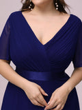 Custom Size Flutter Sleeves Chiffon Empire Waist Bridesmaid Dress Evening Mother of the Bride Dresses
