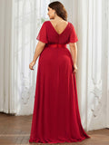 Custom Size Flutter Sleeves Chiffon Empire Waist Bridesmaid Dress Evening Mother of the Bride Dresses